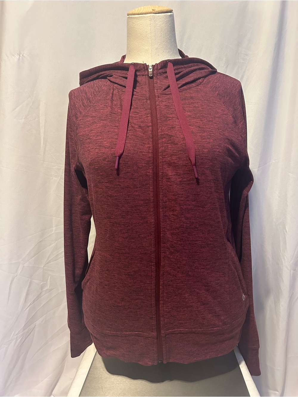 GAP Women's Heathered Maroon Full-Zip Hoodie